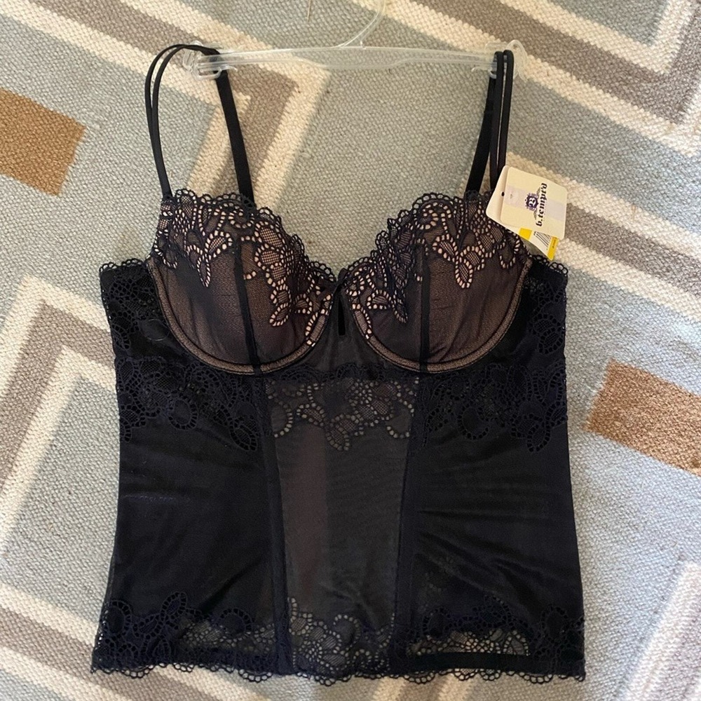 b.‎ tempt'd by Wacoal Women's sexy black Bustier Bra M Medium NWT